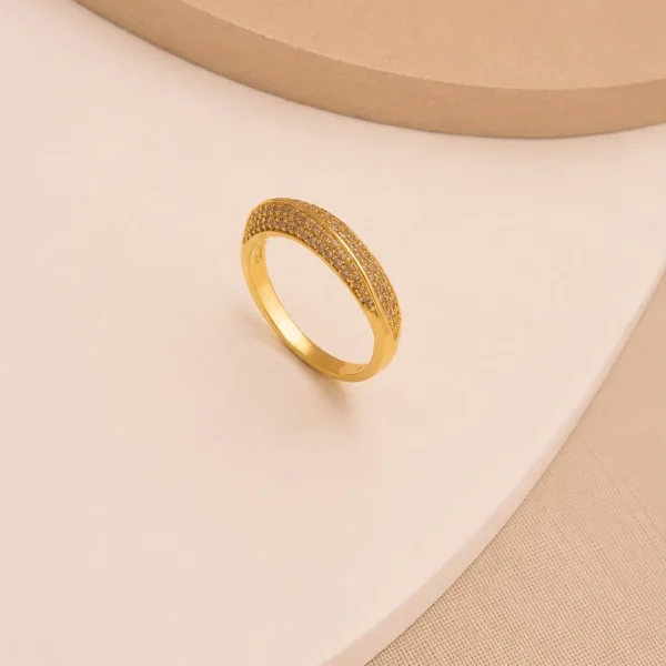 ANEL LUME CRAVEJADO TAM. 20 BANHADO A OURO 18K