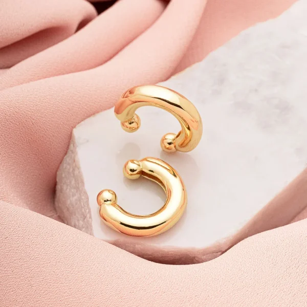 PIERCING RUMO FAKE GROSSO BANHADO A OURO 18K