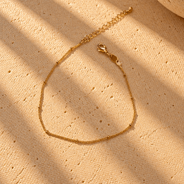 Pulseira Ternura – Bolinhas Delicadas 18cm – Banhada a Ouro 18K